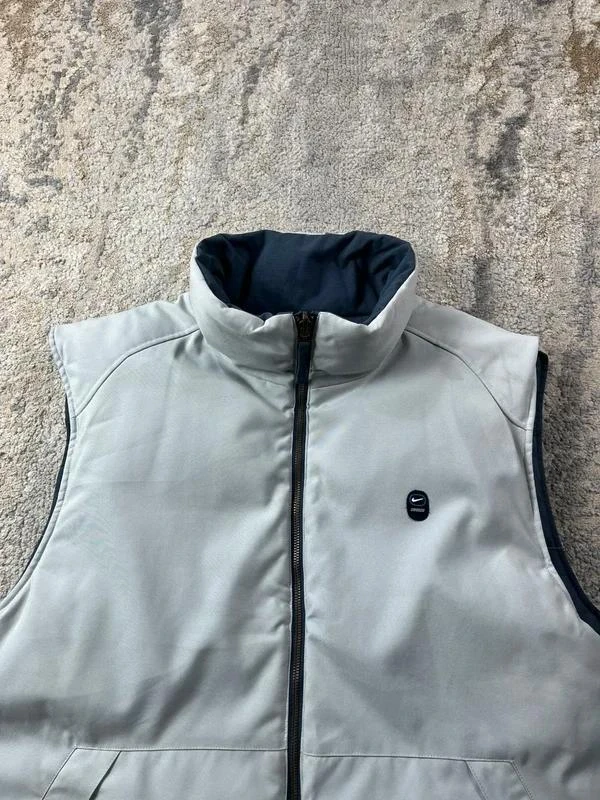 Vintage Retro 00’s y2k Nike Reversible Swoosh Embroidered Blue Navy Body Warmer – photo 5